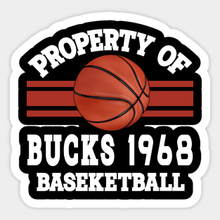 Proud Name Bucks Graphic Property Vintage Basketball Sticker